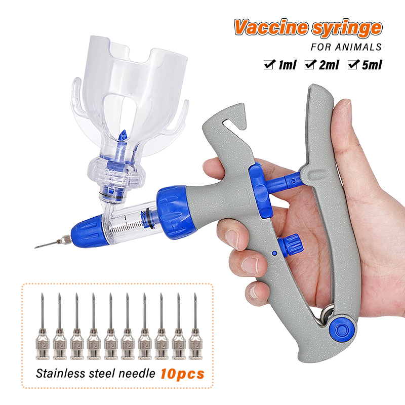 Veterinary Syringe Gun - 1/2/5ml Automatic Continuous Syringe Animal Adjustable