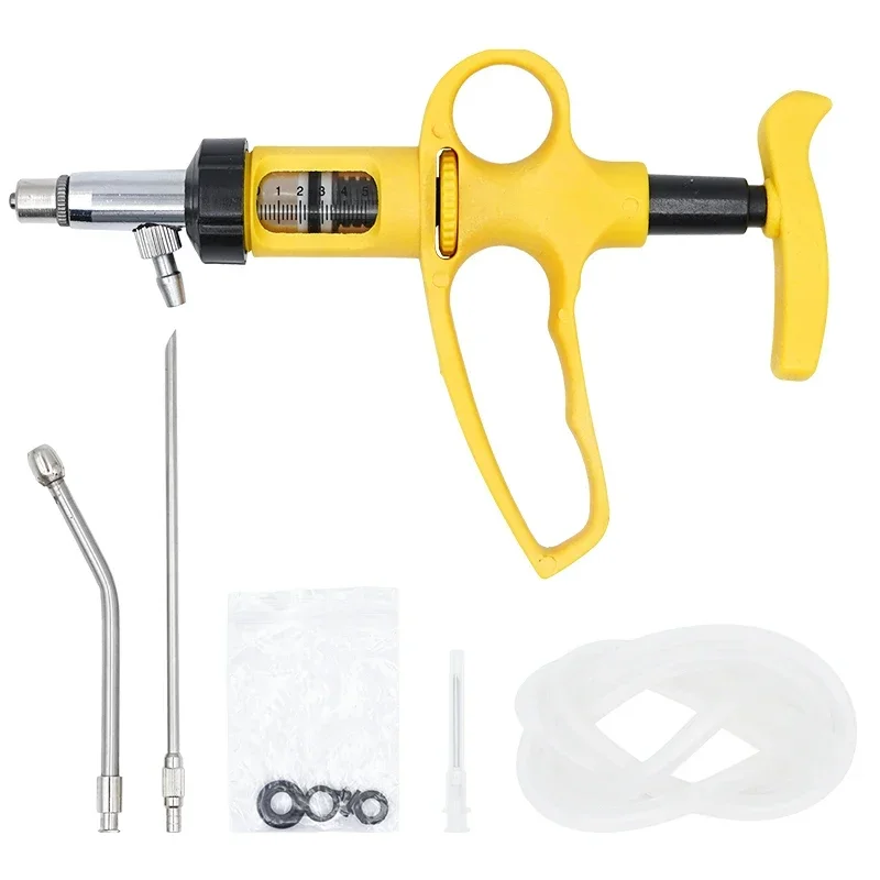 1Pc 5Ml/10Ml Adjustable Contin - Veterinary Syringe Gun ulasan dan harga