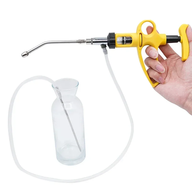 1Pc 5Ml/10Ml Adjustable Contin - Veterinary Syringe Gun ulasan dan harga