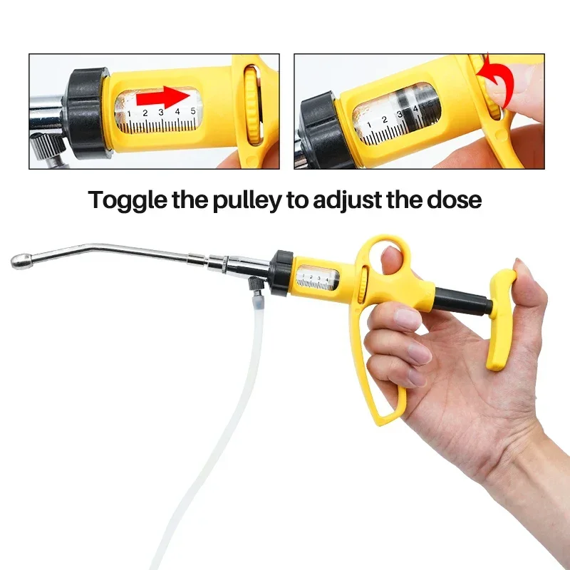 1Pc 5Ml/10Ml Adjustable Contin - Veterinary Syringe Gun ulasan dan harga