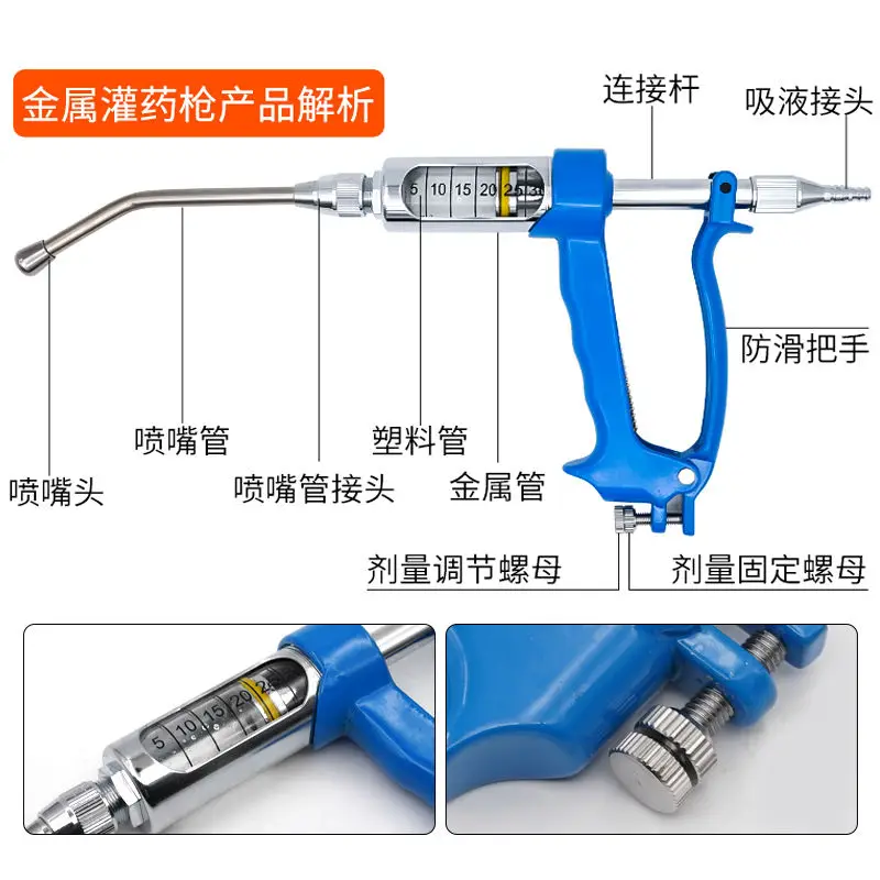 Veterinary metal irrigator, pi - Veterinary Syringe Gun ulasan dan harga